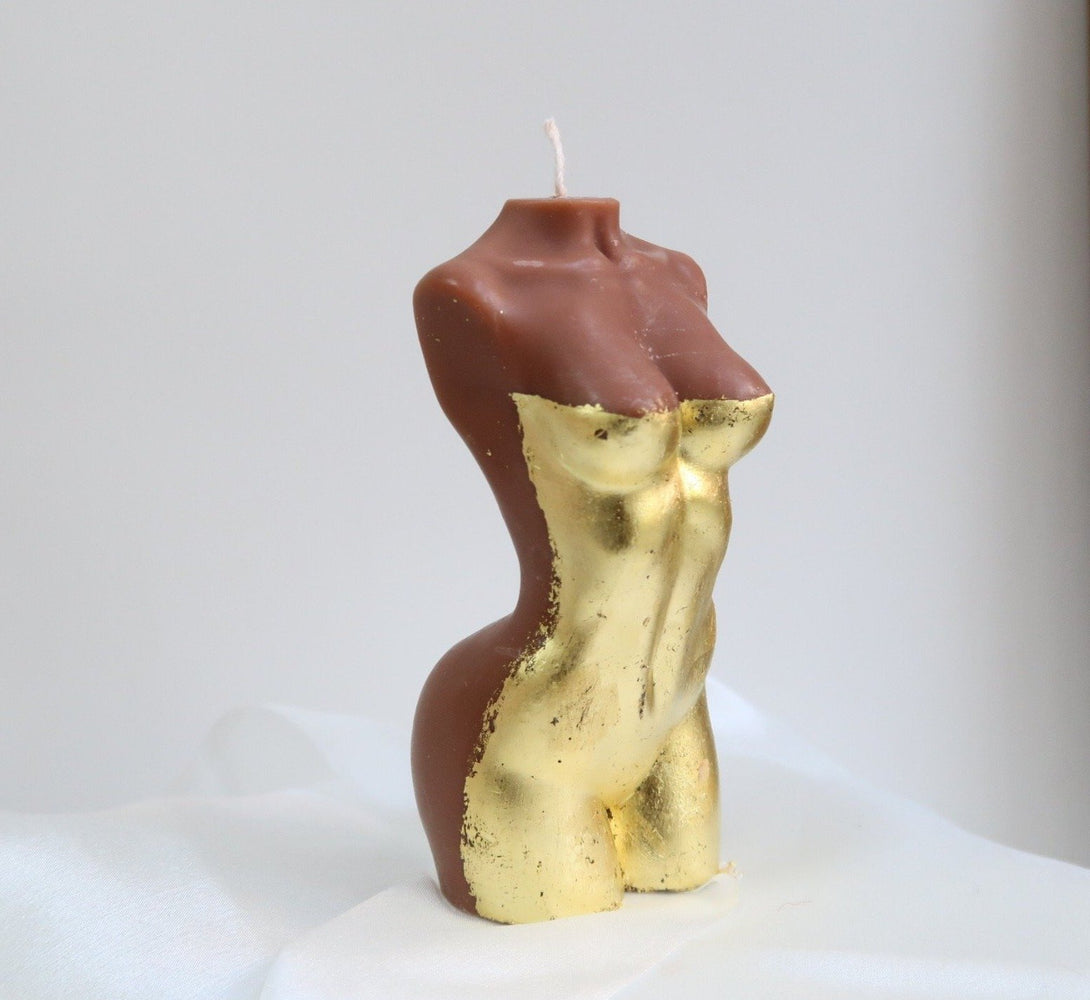 SAINTE Large Golden Torso Candle (Brown)