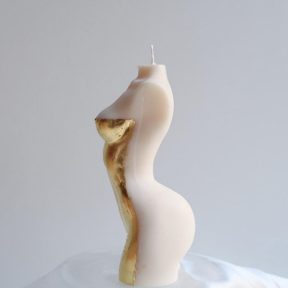 SAINTE Large Golden Torso Candle ( Ivory / Brown)