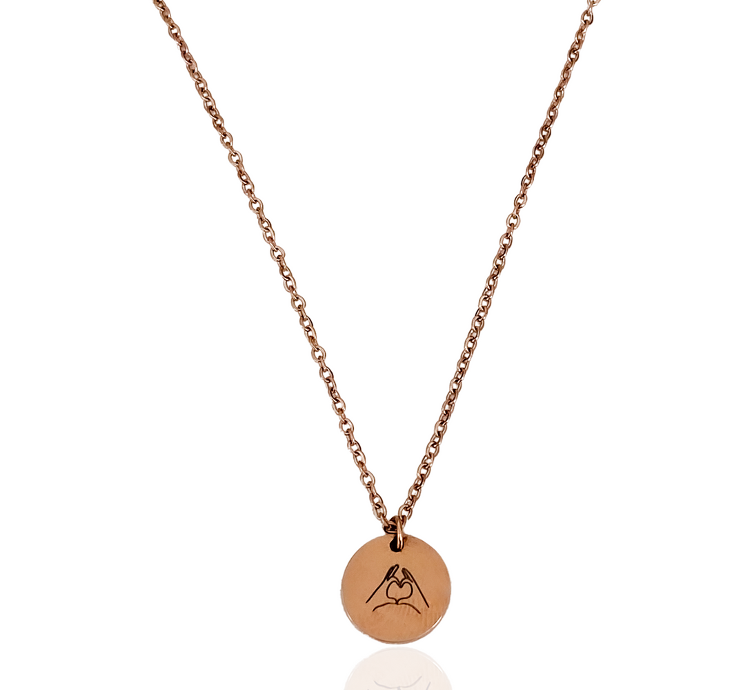 Love Hands Pendant Necklace ( 14k Gold / Rose Gold)