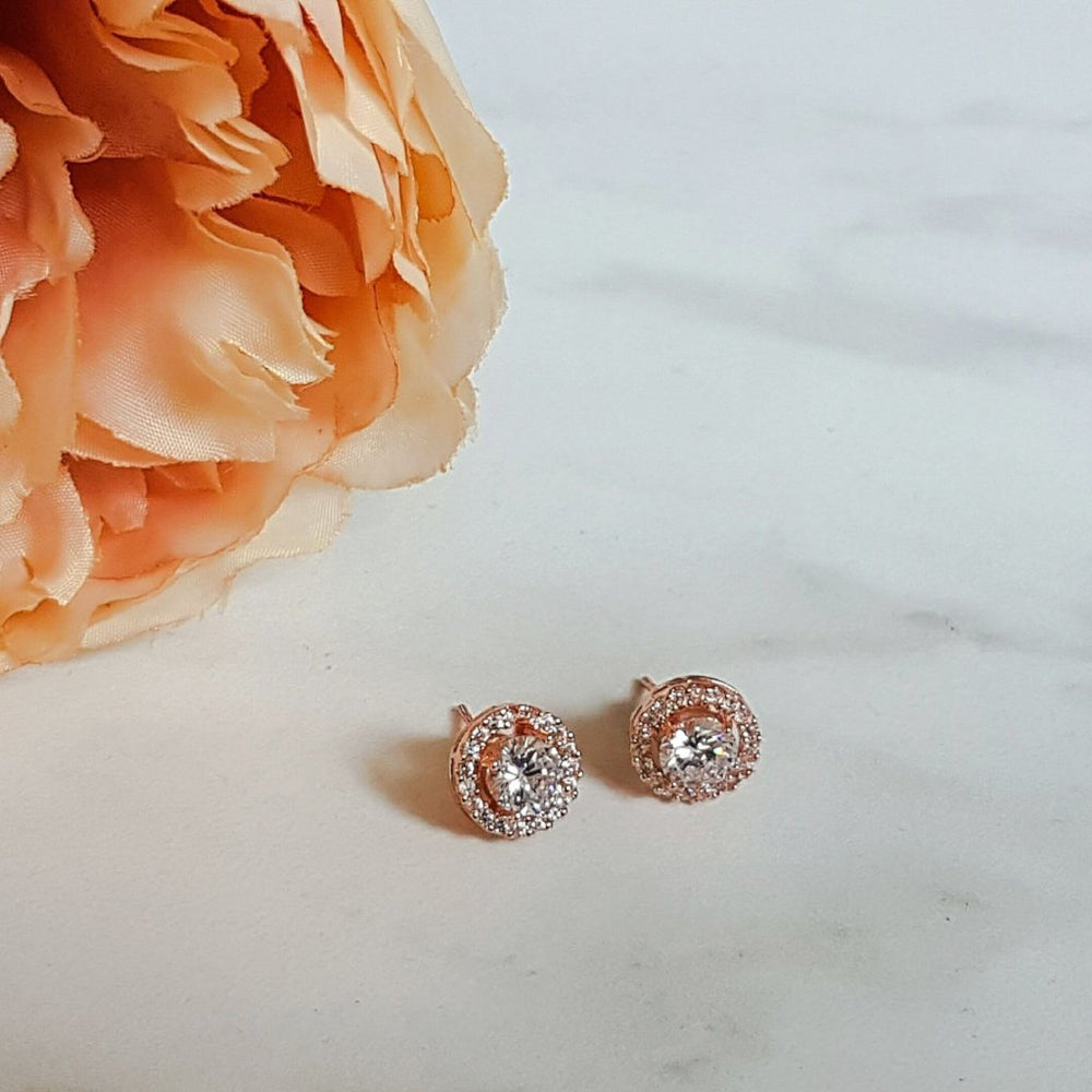 rose gold stud earrings for women