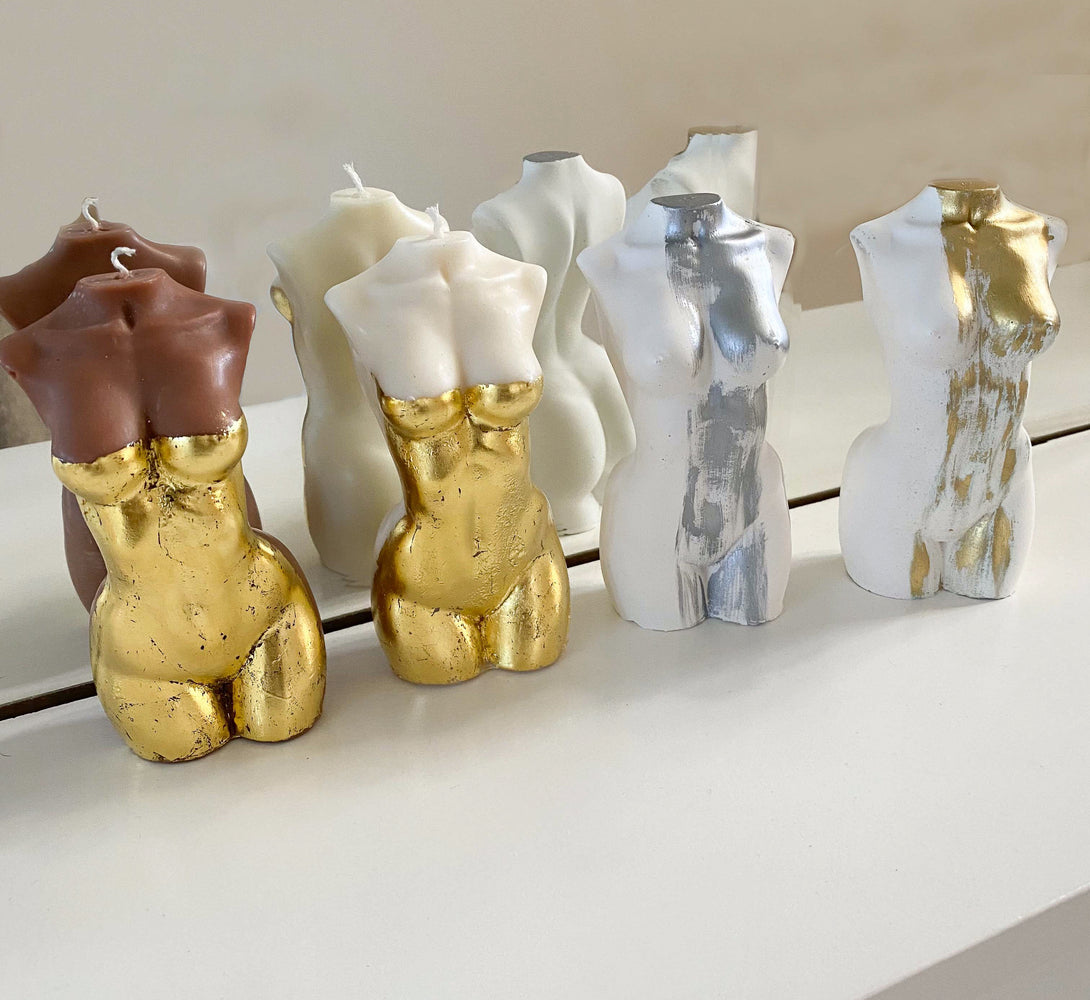SAINTE Large Golden Torso Candle ( Ivory / Brown)