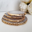crystal quartz and agate coasters, luxury kitchen and bar ware